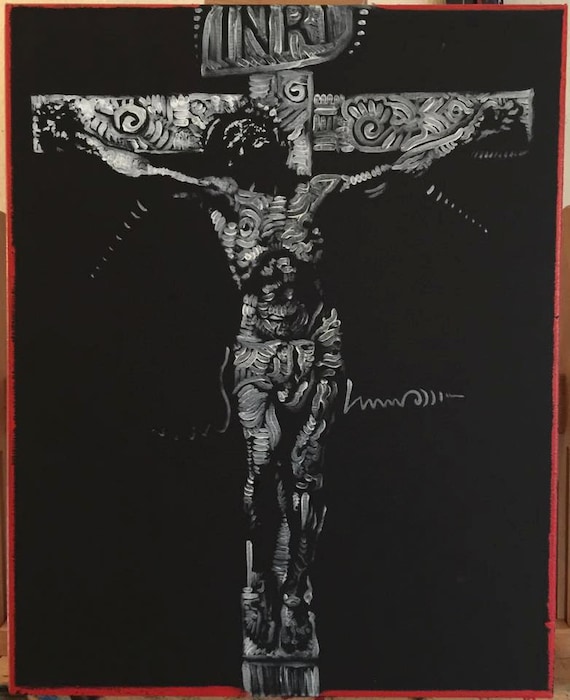 Religious Wall Art Jesus Christ Painting by Matt Pecson Christian Wall Art Christian Gifts Crucifix MADE TO ORDER