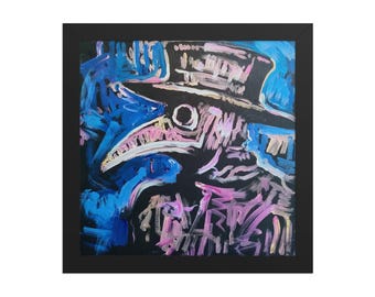 Plague Doctor Mask Art Prints Framed Wall Art by Matt Pecson, Doctor Gift, Medical Office Decor, Steampunk, Best Selling Items