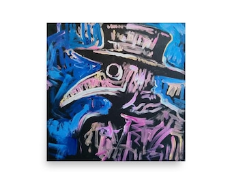 Abstrakcyjny wydruk artystyczny „Dżuma Doktor”, dekoracja w stylu gotyckim steampunk