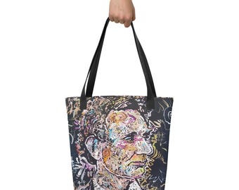 Abraham Lincoln Tote Bag, Shopping Market Bag, Book School Bag, Civil War, History Teacher Gift, Gift for Her