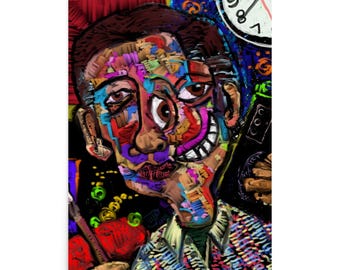 Abstract Self Portrait, Digital Art Print, Modern Abstract Art, Maximalist Wall Art, Home Office Decor, Gift for Her