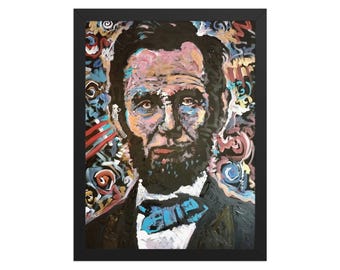 Abraham Lincoln Art Print, Framed Political Decor