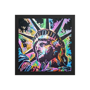 Arte di New York City, stampe artistiche della Statua della Libertà, arte moderna da parete incorniciata di Matt Pecson, stampa Pop Art, arredamento per ufficio, regali per lui