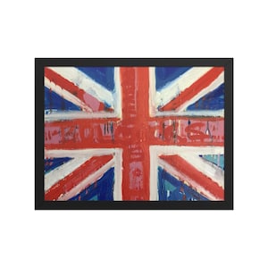 British Union Jack Flag Art Print Bollocks Framed Print by Matt Pecson, Flag Print, UK English, Office Decor, Best Selling Items