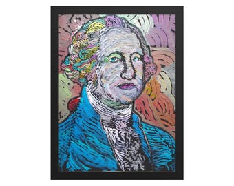 American President George Washington Art Print Framed Wall Art, Colonial Decor, Political Art, American History Poster, Office Dorm Decor