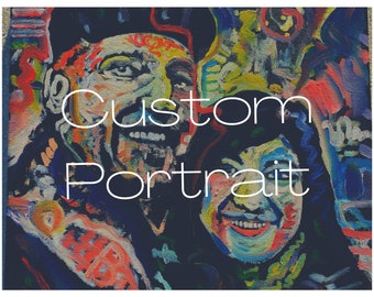 CUSTOM Family Portrait Paintings on Canvas by Matt Pecson Pop Art Painting from Photo Best Selling Items Bedroom Wall Decor over the Bed