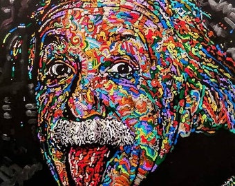 Albert Einstein Art by Matt Pecson MADE TO ORDER Teacher Gifts Science Art Science Gifts