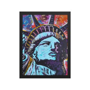 Stampa artistica di New York City, stampe artistiche della Statua della Libertà, stampe da parete incorniciate, stampe pop art, decorazioni per l'ufficio, arte patriottica, rosso bianco blu