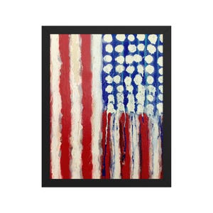 Stampe artistiche della bandiera americana, arte da parete incorniciata di Matt Pecson, stampa della bandiera, arte patriottica americana, decorazioni per il 4 luglio, regali per lui