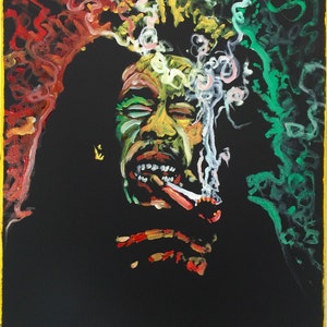 Bob Marley Pop Art Painting by Matt Pecson Paintings on Canvas Wall Art Canvas Painting 16x20 Urban Art Bob Marley Wall Art Reggae