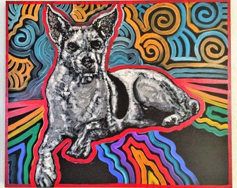 CUSTOM Pet Portrait Painting by Matt Pecson Custom Dog Portrait Painting