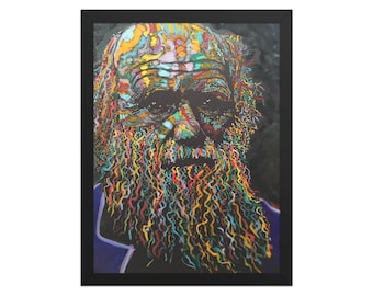 Charles Darwin Painting Art Prints Framed Wall Art by artist Matt Pecson, Science Biology Gifts for Him, Office Decor, Best Selling Items