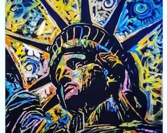 New York City Art Statue of Liberty Original Painting on Canvas by Matt Pecson MADE to ORDER Best Selling Items Best Gifts for Him