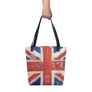Union Jack Tote Bag, British Flag, United Kingdom, Shopping Bag, School Bag, Market Bag, Beach Bag