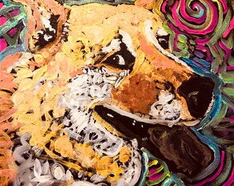 CUSTOM Pet Portrait Painting on Canvas by Matt Pecson Best Selling Items Personalized Gifts