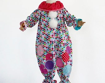 2T/3T Ready-to-ship Shabby Chic Clown Costume / Jester Costume Heirloom Quality