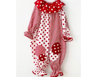 5T Ready to Ship: Jester or Clown Costume, Red and White