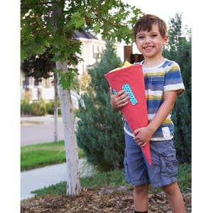 Custom Fabric Initial Schultüte / Skolepose / School Cone / First Day of School Bag image 1