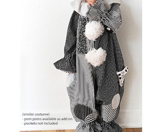 3T Clown Costume Ready-to-ship in Black and White