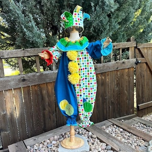 Ready to ship: 4T/5T Clown Costume & Hat in navy blue and green
