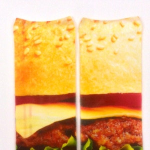 Burger Socks | Cheeseburger Socks | American Food | Burger Apparel | Washable