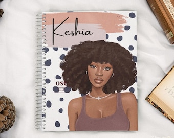 Black Girl Personalized Notebook, Entreprise appartenant à des Noirs, Black Queen, Black Girl, Planificateur personnalisé, Carnet à spirale, Black Girl Magic, Cadeau