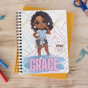 Black Girl Personalized Notebook, Black Owned Business, Back to school, Black Girl, Custom Planner, Spiral Notebook, Black Girl Magic, Gift