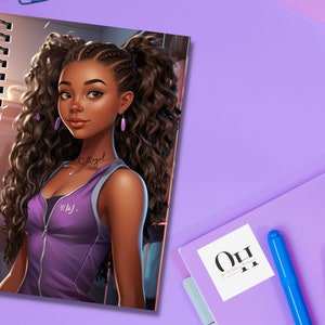 Cuaderno personalizado de niña negra, negocio de propiedad negra, reina negra, niña negra, planificador personalizado, cuaderno espiral, magia de niña negra, regalo