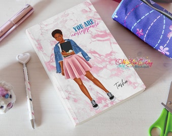 Journal, Girl Journal, Bound Journal, Black Girl Journal, Granddaughter gift, Girl Gift,  Notebook, Fashion Journal, Women Notebook