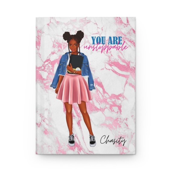 Journal, Girl Journal, Bound Journal, Black Girl Journal, Granddaughter gift, Girl Gift,  Notebook, Fashion Journal, Women Notebook