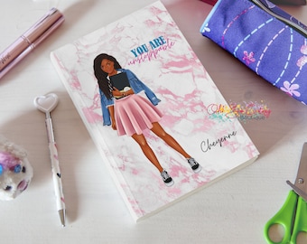 Journal, Girl Journal, Bound Journal, Black Girl Journal, Granddaughter gift, Girl Gift,  Notebook, Fashion Journal, Women Notebook