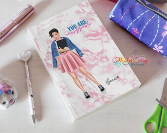 Journal, Girl Journal, Bound Journal, Black Girl Journal, Granddaughter gift, Girl Gift,  Notebook, Fashion Journal, Women Notebook