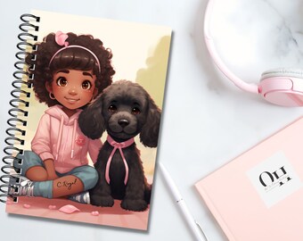 Carnet personnalisé de fille noire, entreprise appartenant à des Noirs, reine noire, fille noire, planificateur personnalisé, cahier à spirale, magie de fille noire, cadeau