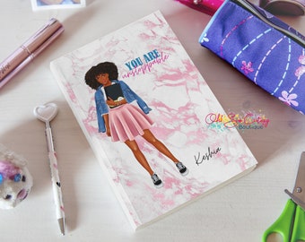 Journal, Girl Journal, Bound Journal, Black Girl Journal, Granddaughter gift, Girl Gift,  Notebook, Fashion Journal, Women Notebook