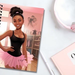 Cuaderno personalizado de niña negra, negocio de propiedad negra, reina negra, niña negra, planificador personalizado, cuaderno espiral, magia de niña negra, regalo