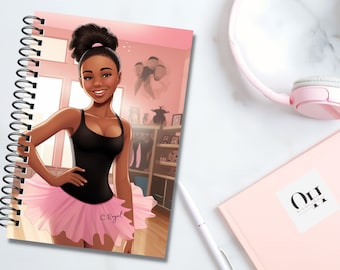 Carnet personnalisé de fille noire, entreprise appartenant à des Noirs, reine noire, fille noire, planificateur personnalisé, cahier à spirale, magie de fille noire, cadeau