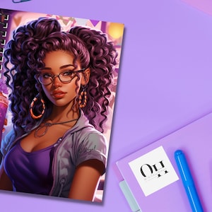 Cuaderno personalizado de niña negra, negocio de propiedad negra, reina negra, niña negra, planificador personalizado, cuaderno espiral, magia de niña negra, regalo