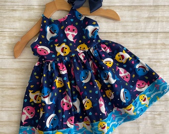 Vestido de tiburón para niñas pequeñas/bebés de 6 meses a 6 niñas