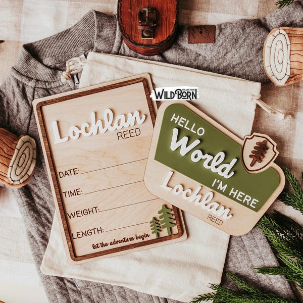 Anuncio de bebé en el Parque Nacional + Letrero de nacimiento