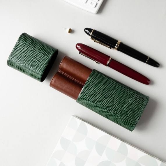 パーソナライズされたレザーペンケース：モンブラン149、イニシャル