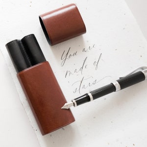 Étui pour stylos-plumes, Étui de voyage pour stylo-plume, Étui à stylos en cuir pour le bureau, Étui à stylos pour adultes, Étui à stylos avec compartiments