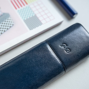 Personalized pen case office gift, Leather pencil case, Fountain pen case, Pen pouch, Dad gift from daughter, Graduation gift for teacher