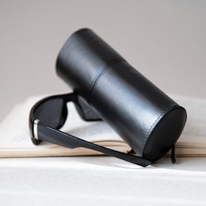 Custodia per occhiali da sole in pelle personalizzata, Custodia rigida per occhiali, Custodia per occhiali, Custodia per occhiali da lettura, Custodia unisex per occhiali, Custodia grande per occhiali