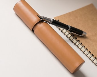 Leather pen case, Fountain pen holder, Personalized pen sleeve, Pen pouch, Fountain pen case, Accessory cases, Pencil case, New job gift men
