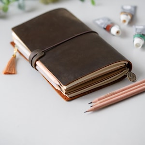 Notebook mens journal, Leather travelers notebook, Refillable notebook cover, Custom notebook travel, Personalized journal regular for him