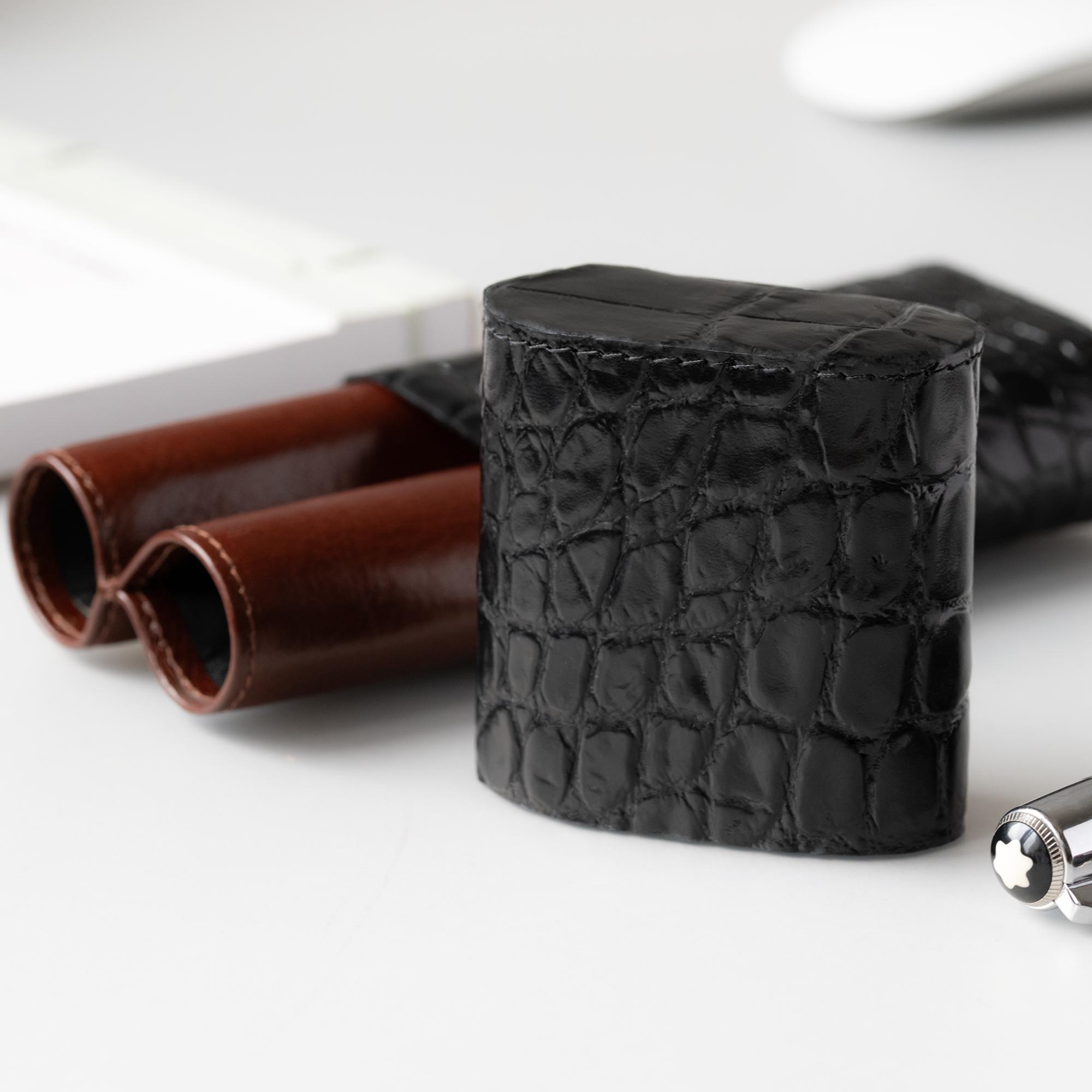 【希少】モンブラン カーフレザー クロコ型押しペンケース クロコダイル型押しレザーペンケース：モンブラン 149、パーソナライズ