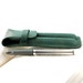 Green leather pen case, Pen pouch two pens, Classic pen pouch, Fountain pen sleeve, Birthday gift for him, Personalized pen sleeve for man 