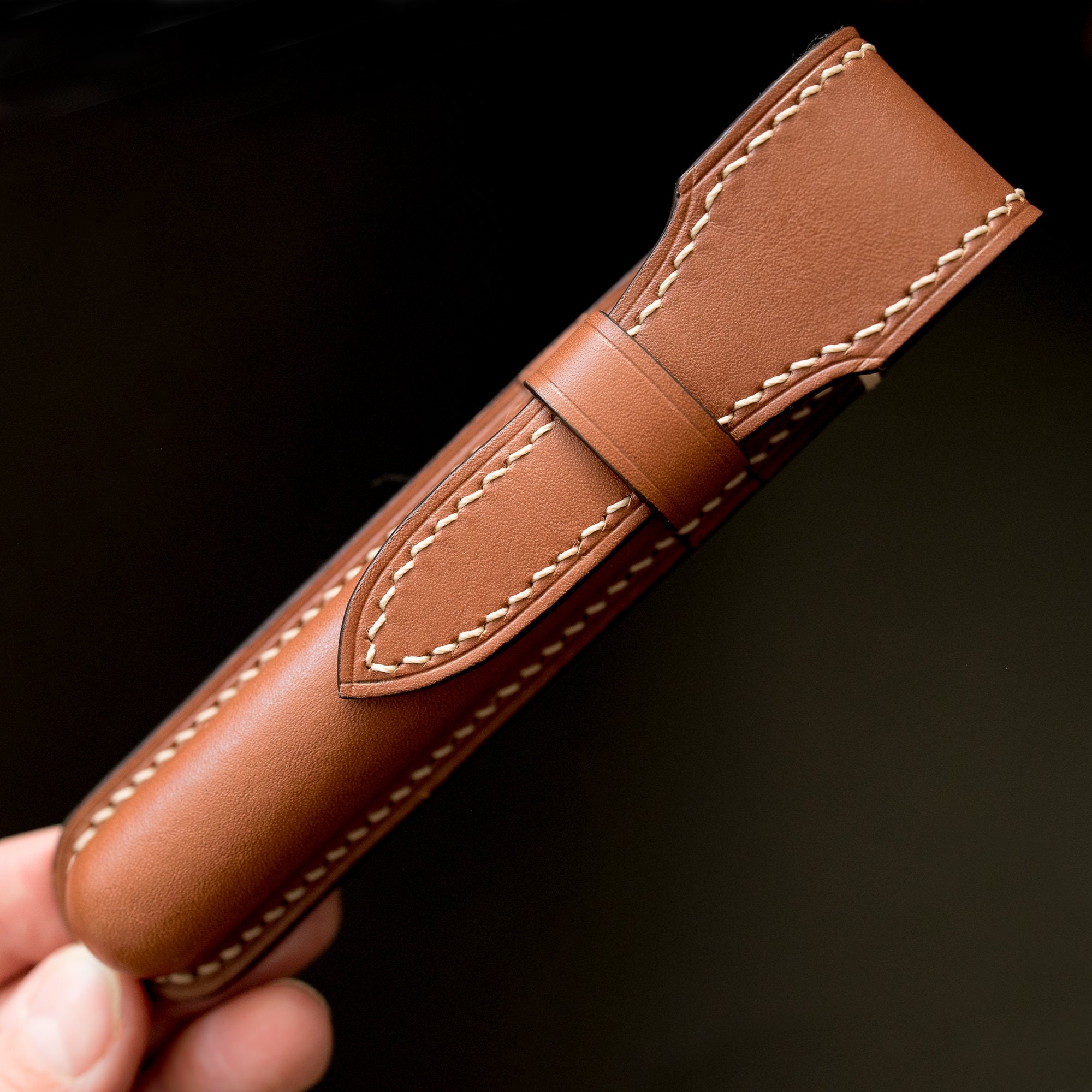 Leather pen case pouch for him, fountain pen holder for boss, Luxury pen case jobs gift for Attorney General, Pen sleeve gift for Lawyer