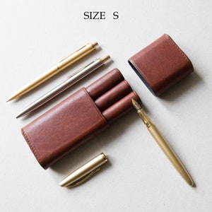 Personalized pen case 3 pen, leather pen case, custom pen case, fountain pen case, pen holder, pen sleeve, etui for pen, lawyer luxury gift