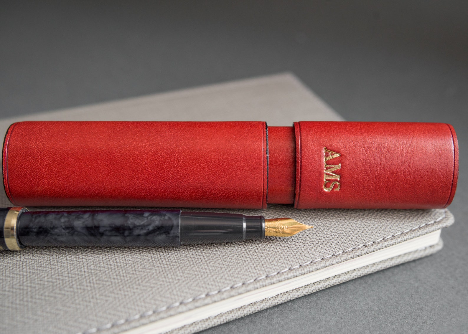 Leather Pen Case Fountain Pen Case Pen Pouch Leather Gift Etsy